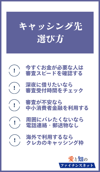 キャッシング 選び方